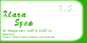 klara szep business card